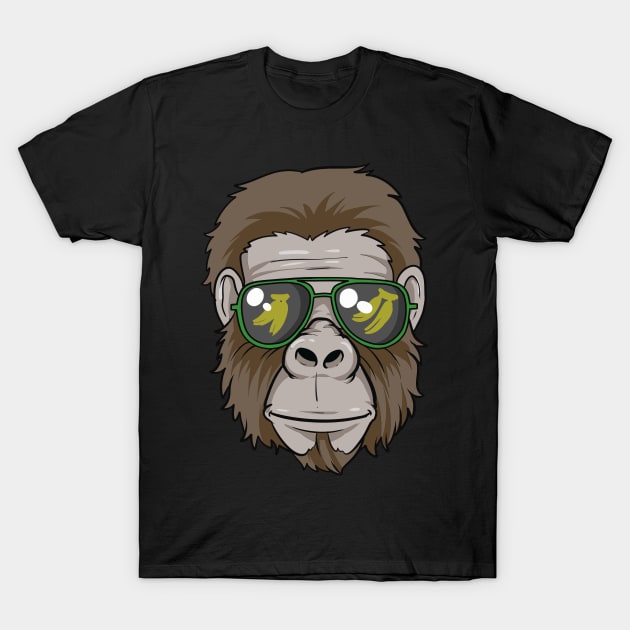 Cool Gorilla with glasses T-Shirt by Luxara